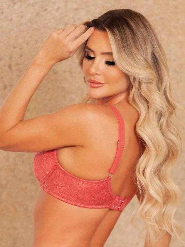 Karicia Padded Lace Bra - Peach